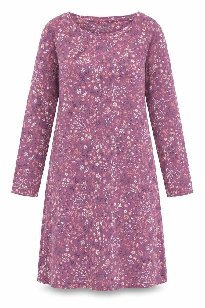Nutmeg Womens Purple Geometric Polyester A-Line Size 12 Round Neck Pullover - Size 12-14