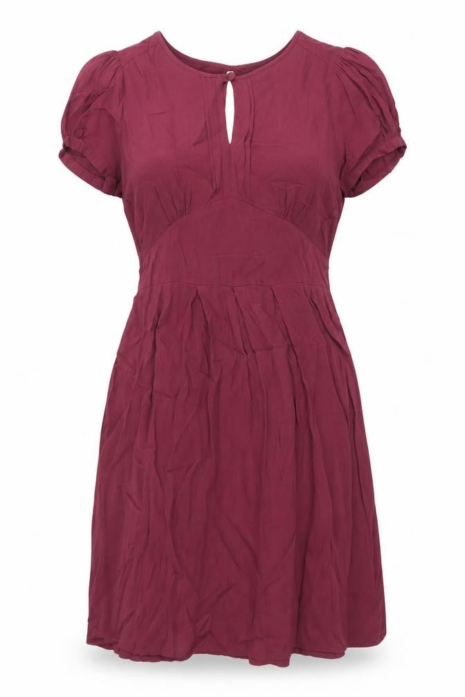 NAF NAF Womens Purple Viscose A-Line Size 12 Round Neck Button