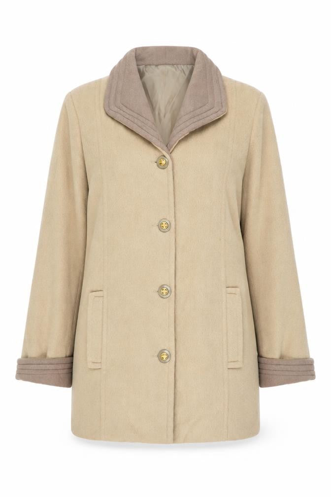 Gabriella Vicenga Womens Beige Overcoat Coat Size 10 Button