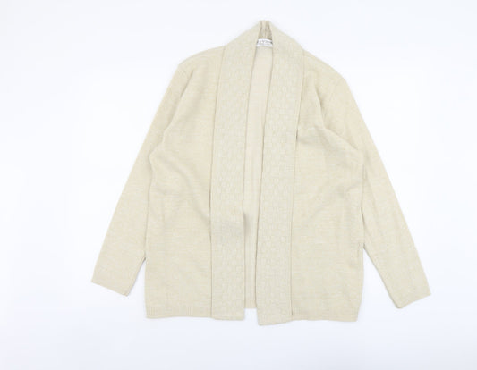 Review Womens Beige V-Neck Acrylic Cardigan Jumper Size M