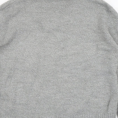 CHIC Womens Grey V-Neck Acrylic Pullover Jumper Size M