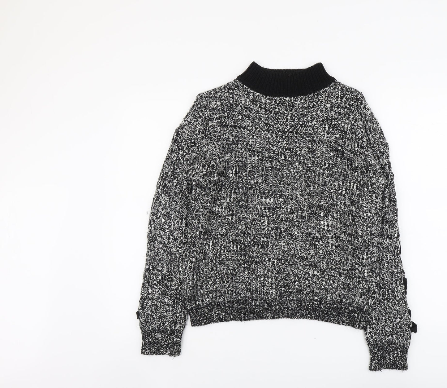 Papaya Womens Black Round Neck Acrylic Pullover Jumper Size S