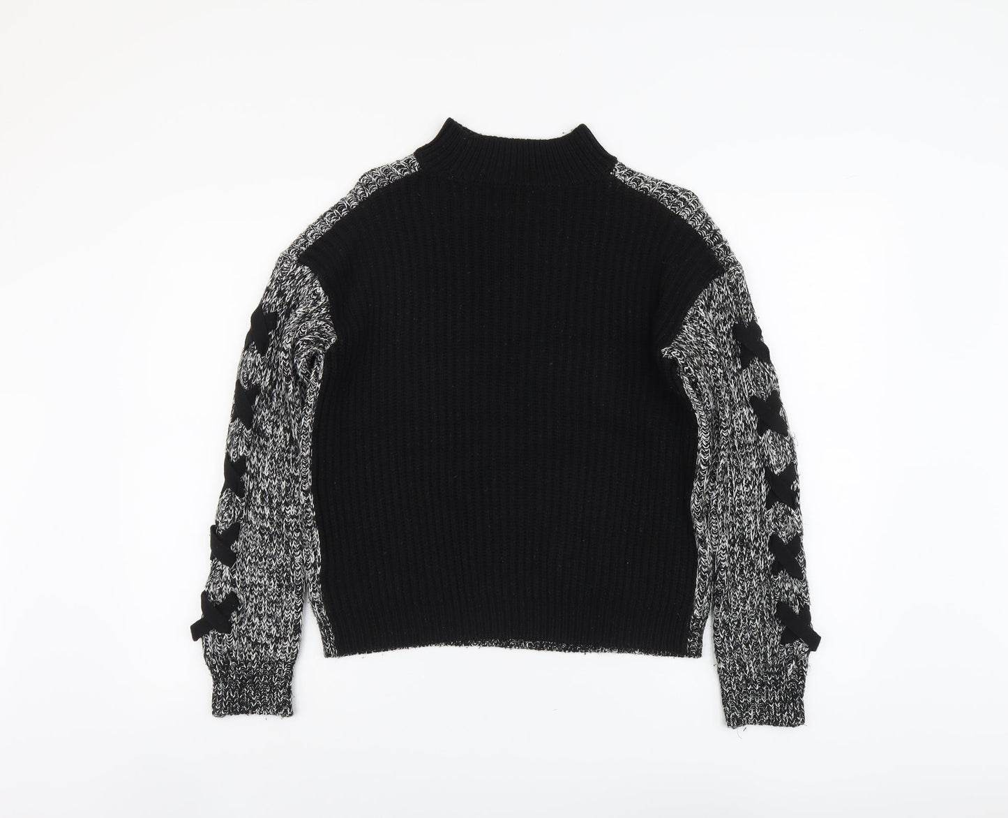 Papaya Womens Black Round Neck Acrylic Pullover Jumper Size S