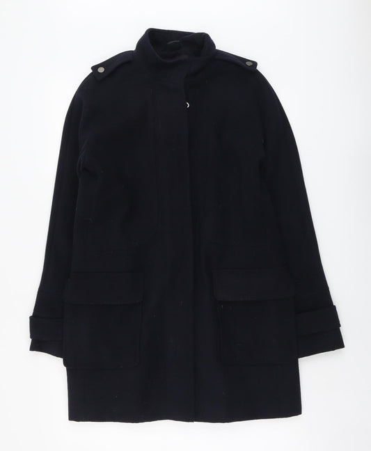Dorothy Perkins Womens Blue Overcoat Coat Size 10 Zip