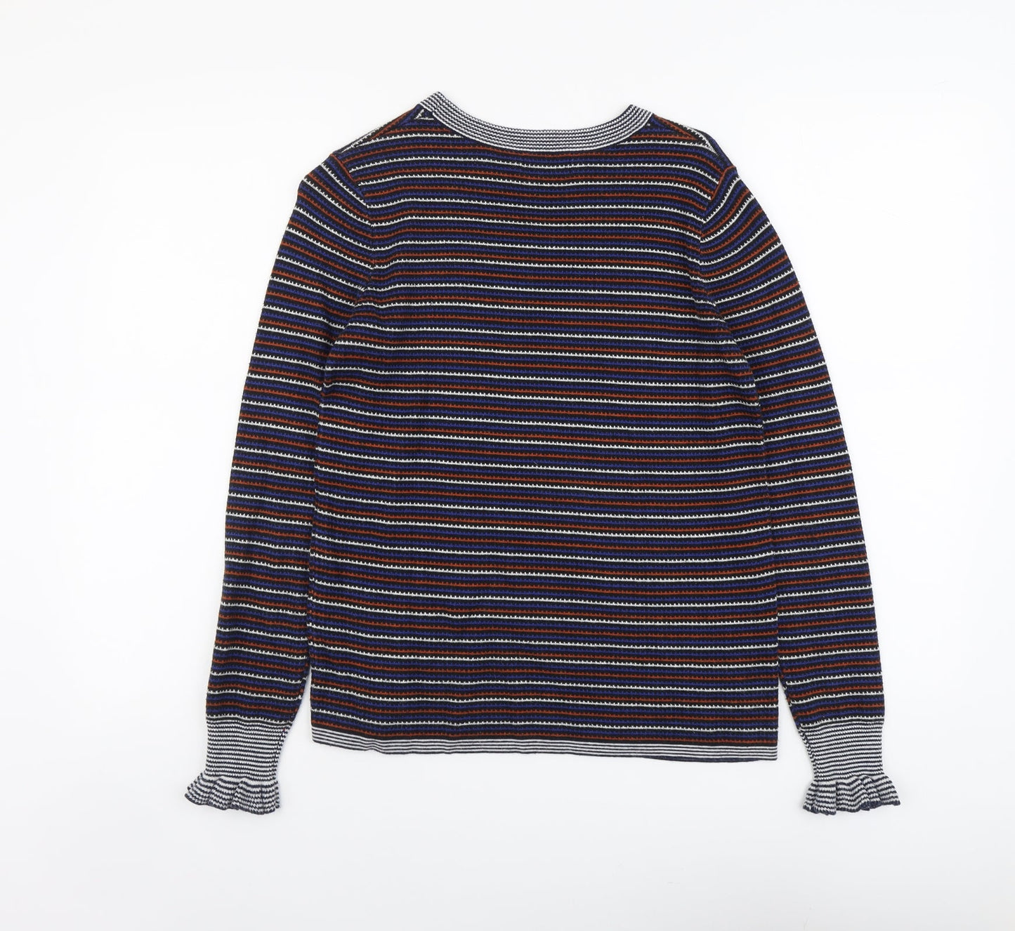 Papaya Womens Multicoloured Boat Neck Striped Acrylic Pullover Jumper Size 10