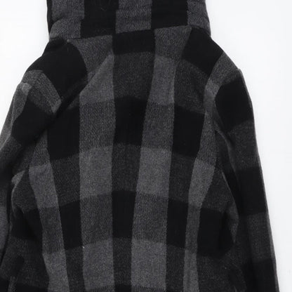 Milo Womens Grey Geometric Overcoat Coat Size 14 Button