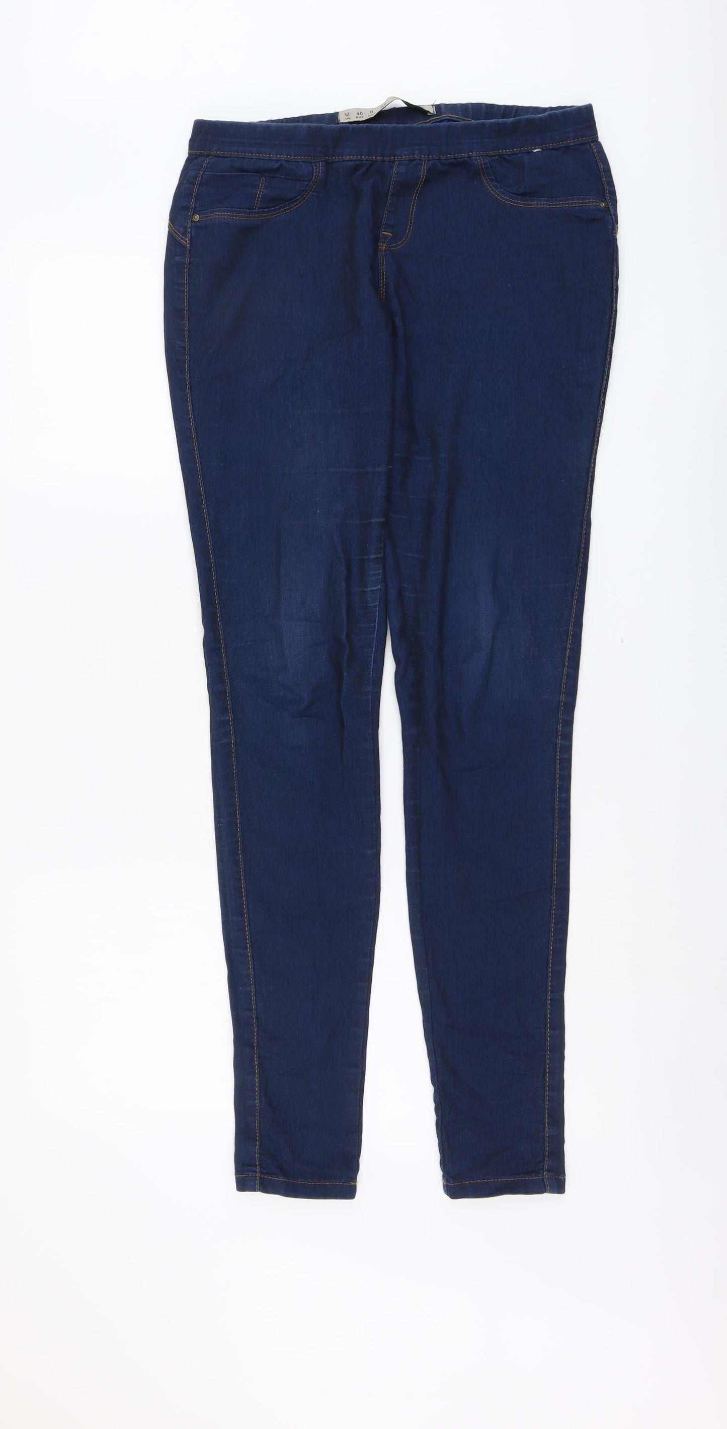 Denim & Co. Womens Blue Cotton Skinny Jeans Size 12 L31 in Regular