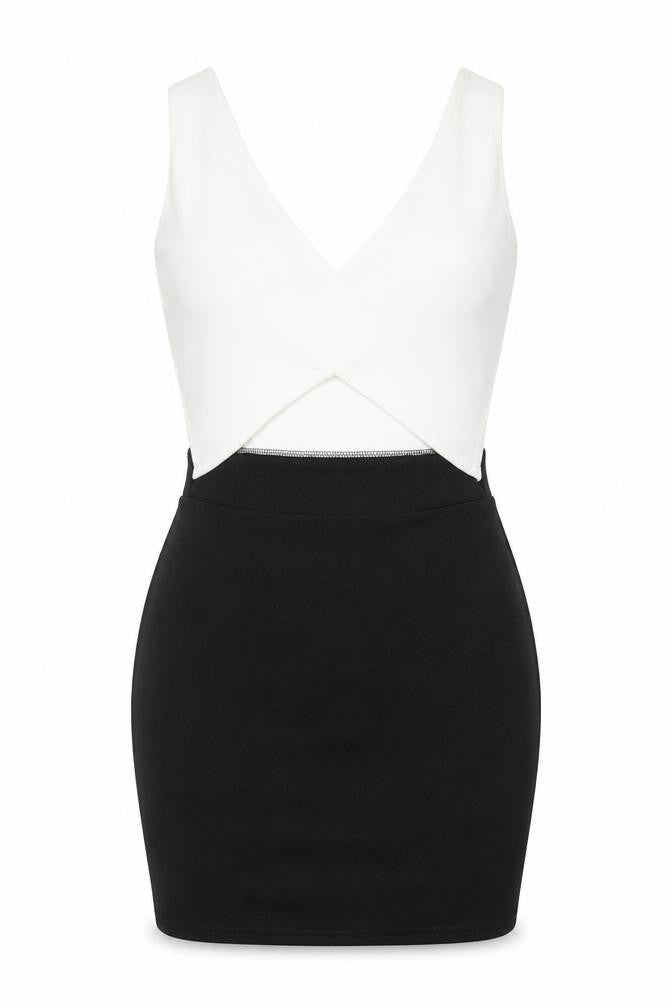 Boohoo Womens Black Polyester Pencil Dress Size 10 V-Neck Pullover
