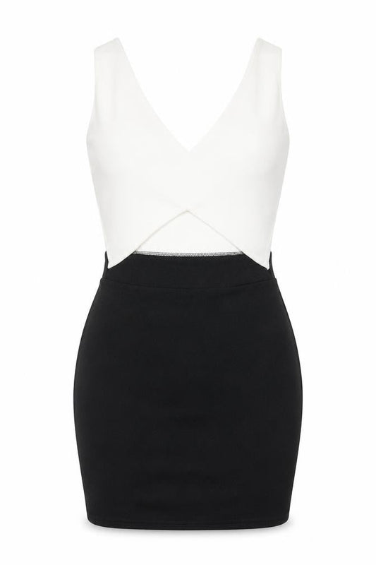 Boohoo Womens Black Polyester Pencil Dress Size 10 V-Neck Pullover