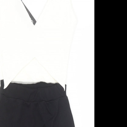 Boohoo Womens Black Polyester Pencil Dress Size 10 V-Neck Pullover