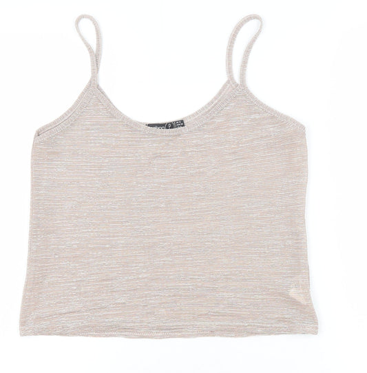 Boohoo Womens Pink Polyester Camisole Tank Size 8 Scoop Neck