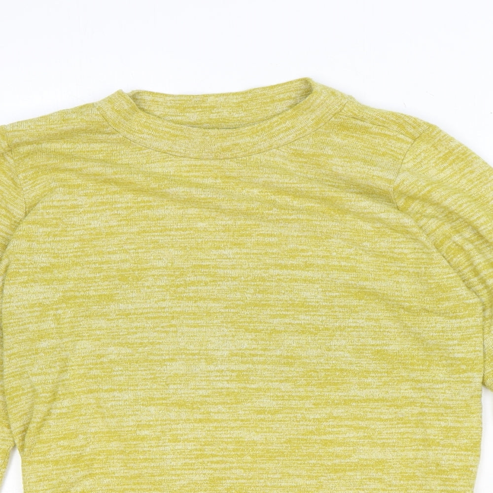 NEXT Womens Yellow Round Neck Viscose Pullover Jumper Size 8