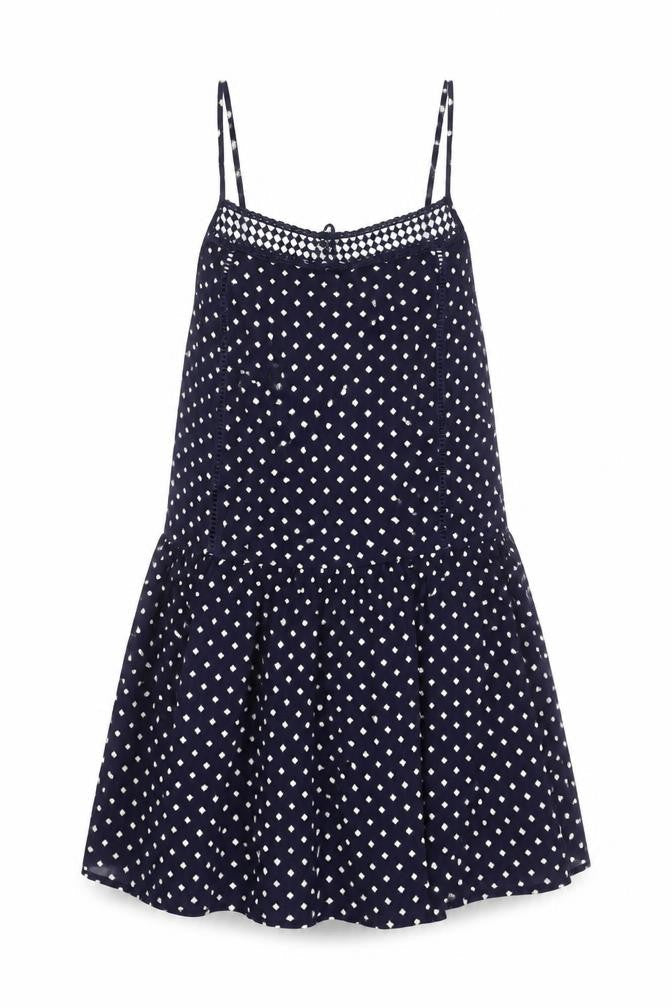 NEXT Womens Blue Polka Dot Viscose A-Line Size 14 Scoop Neck Pullover