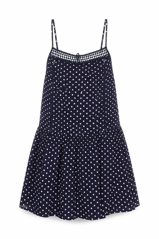 Next Womens Blue Polka Dot Viscose A-Line Size 14 Scoop Neck Pullover