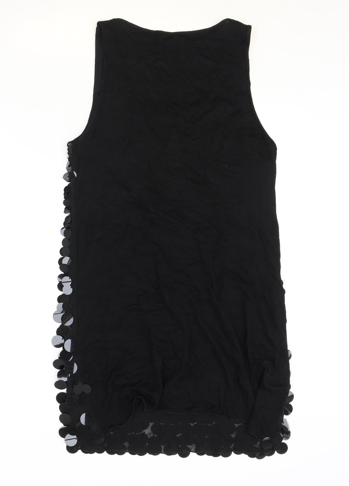 Internacionale Womens Black Polyester Shift Size 12 Scoop Neck Pullover