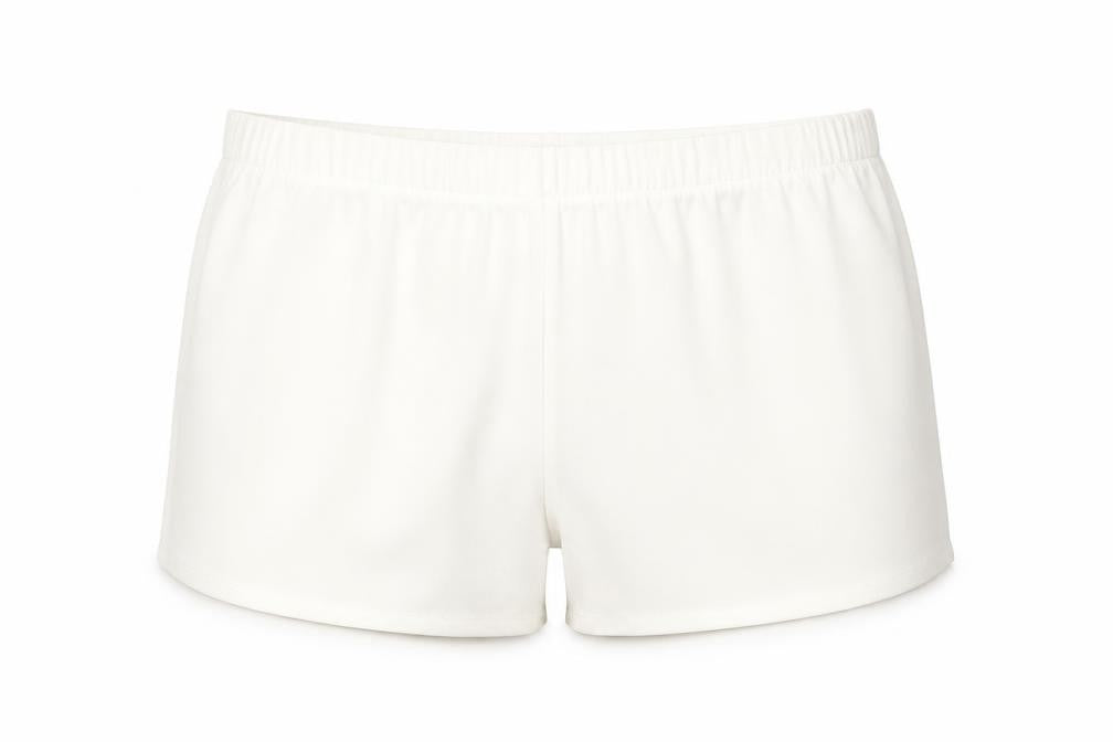 Marks & Spencer Womens Ivory Polyester Hot Pants Shorts Size 24 Regular Pull On