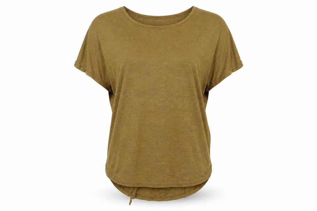 New Look Womens Yellow Polyester Basic Blouse Size S Round Neck - Lace Up