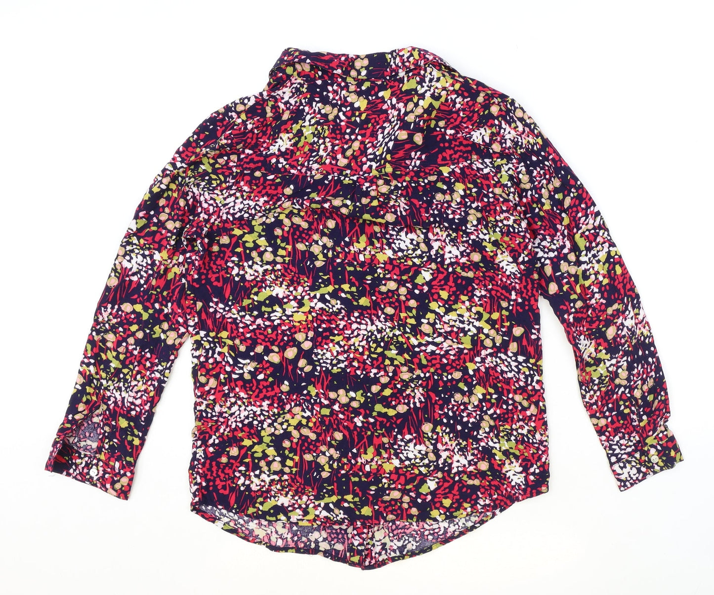 ISLE Womens Multicoloured Geometric Viscose Basic Button-Up Size 10 Collared