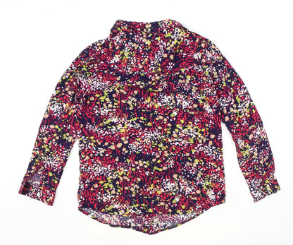 ISLE Womens Multicoloured Geometric Viscose Basic Button-Up Size 10 Collared