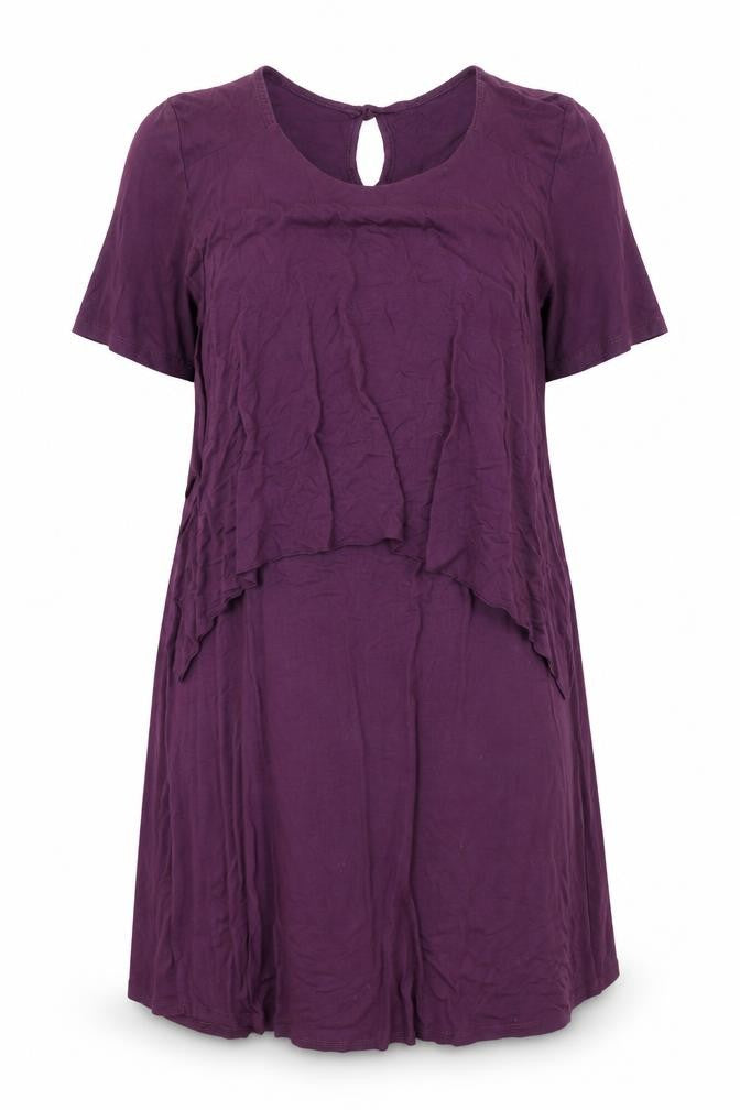 Bellambia Womens Purple Polyester A-Line Size M Round Neck Pullover
