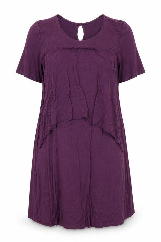 Bellambia Womens Purple Polyester A-Line Size M Round Neck Pullover