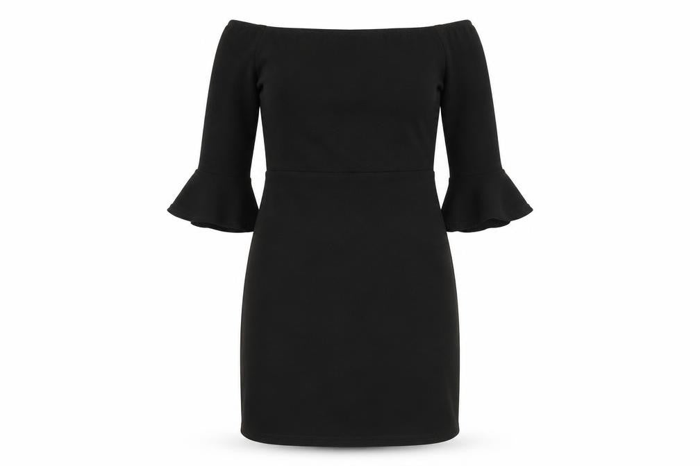 PRETTYLITTLETHING Womens Black Polyester A-Line Size 10 Boat Neck Pullover