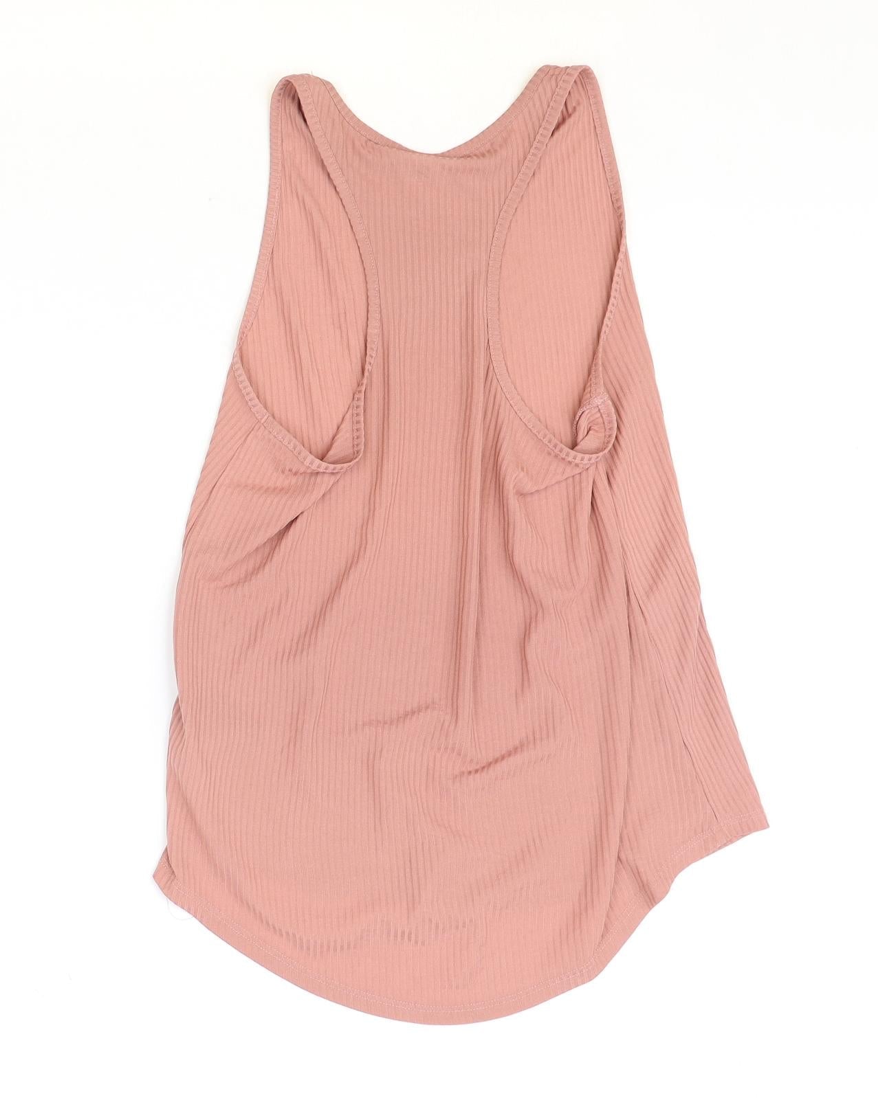 H&M Womens Pink Polyester Basic Tank Size XS Round Neck