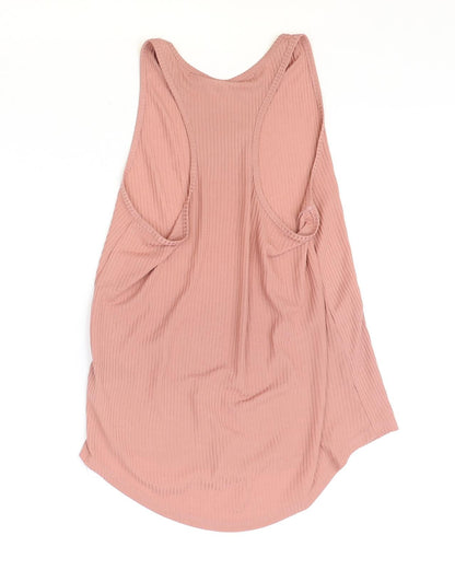 H&M Womens Pink Polyester Basic Tank Size XS Round Neck