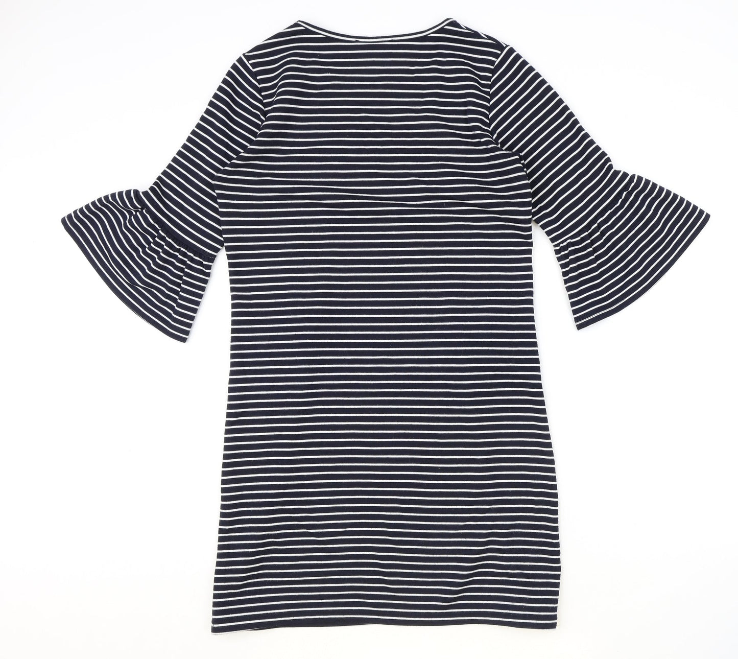 Atmosphere Womens Blue Striped Viscose A-Line Size 12 Round Neck Pullover