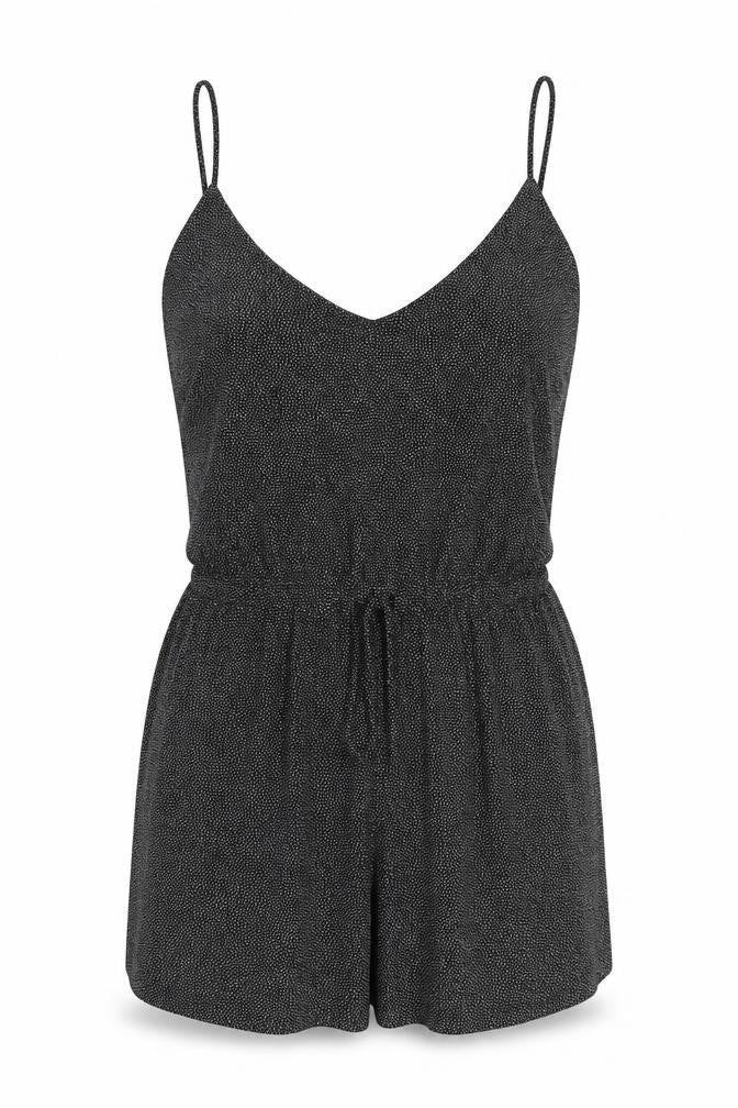 H&M Womens Black Polyester Playsuit One-Piece Size XS Pullover
