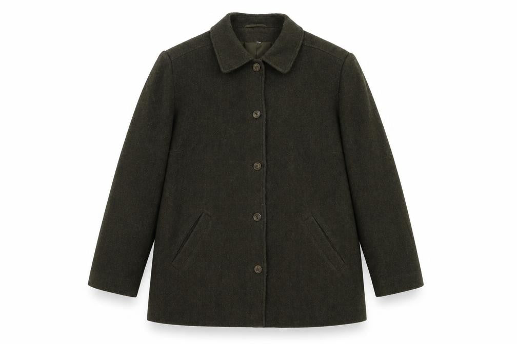 HOLMEWOOD Womens Green Overcoat Coat Size 14 Button