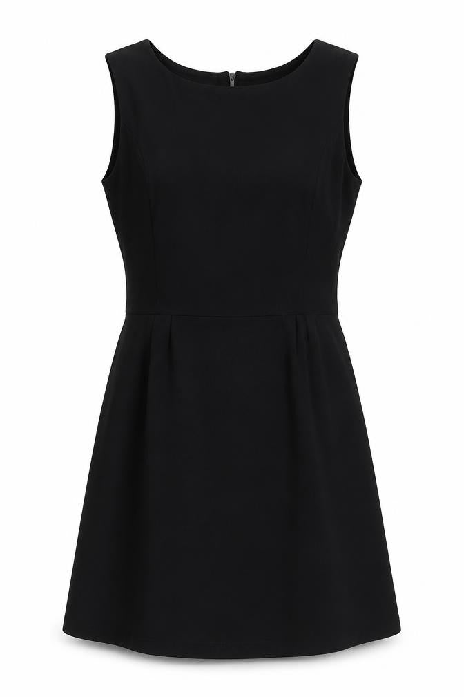 VERO MODA Womens Black Polyester A-Line Size 6 Scoop Neck Zip