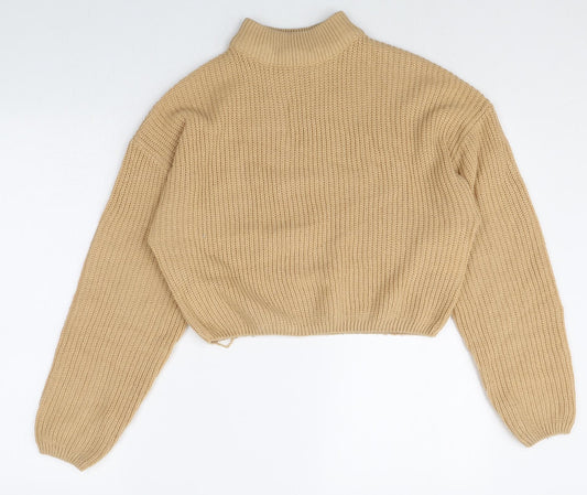 Divided Womens Beige Round Neck Acrylic Pullover Jumper Size M Pullover