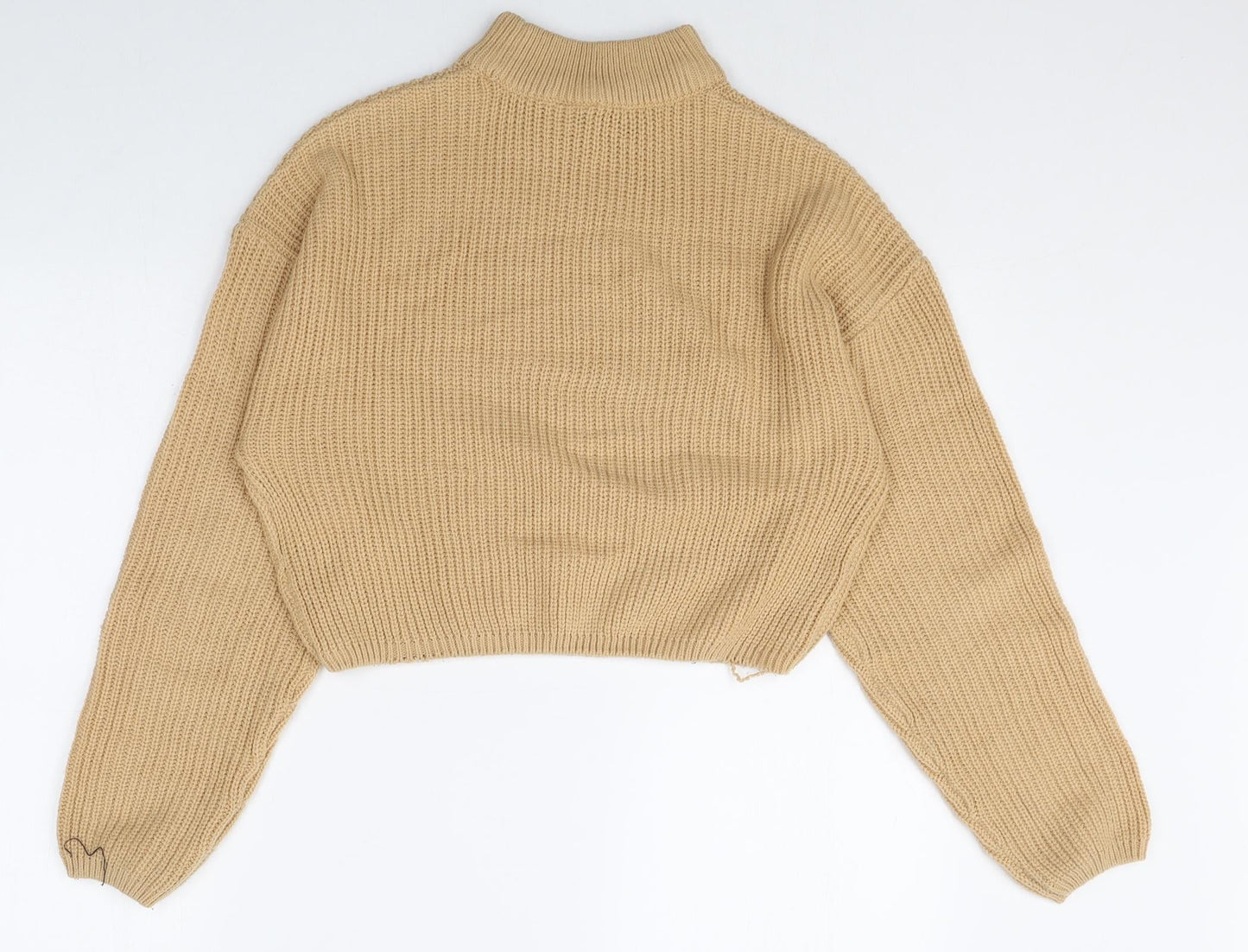 Divided Womens Beige Round Neck Acrylic Pullover Jumper Size M Pullover