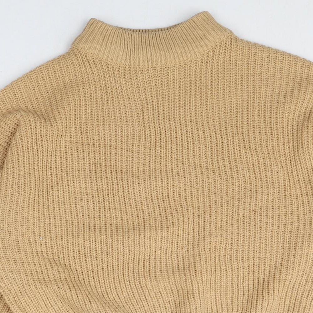 Divided Womens Beige Round Neck Acrylic Pullover Jumper Size M Pullover