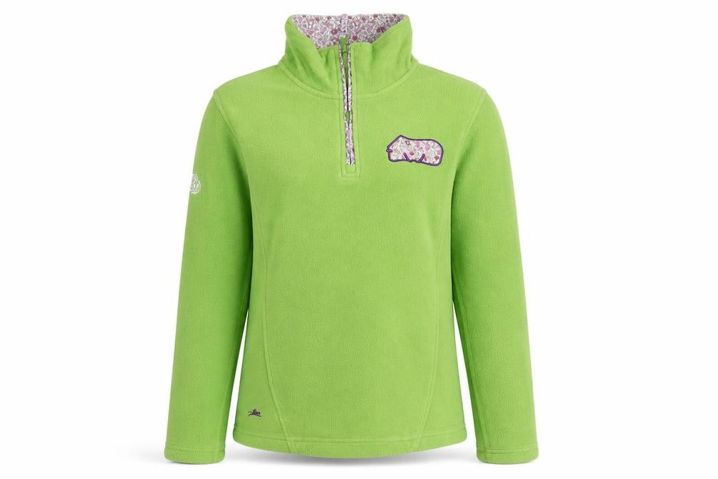 EQUI THEME Girls Green Polyester Pullover Sweatshirt Size 14 Years Zip - Horse Flower Quarter-Zip