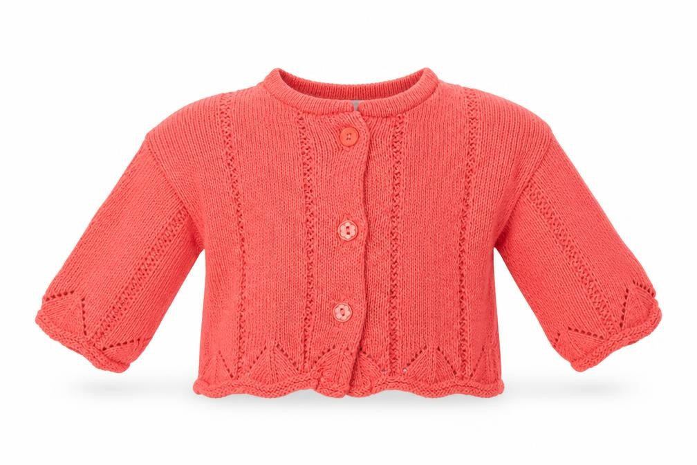 Adams Girls Pink Acrylic Cardigan Jumper Size 0-3 Months Button