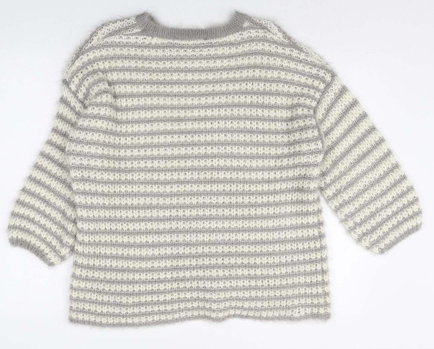 Dorothy Perkins Womens Multicoloured Scoop Neck Striped Acrylic Pullover Jumper Size 12