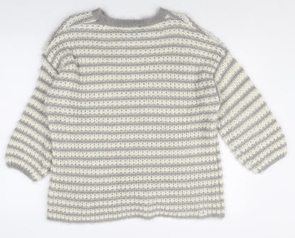 Dorothy Perkins Womens Multicoloured Scoop Neck Striped Acrylic Pullover Jumper Size 12
