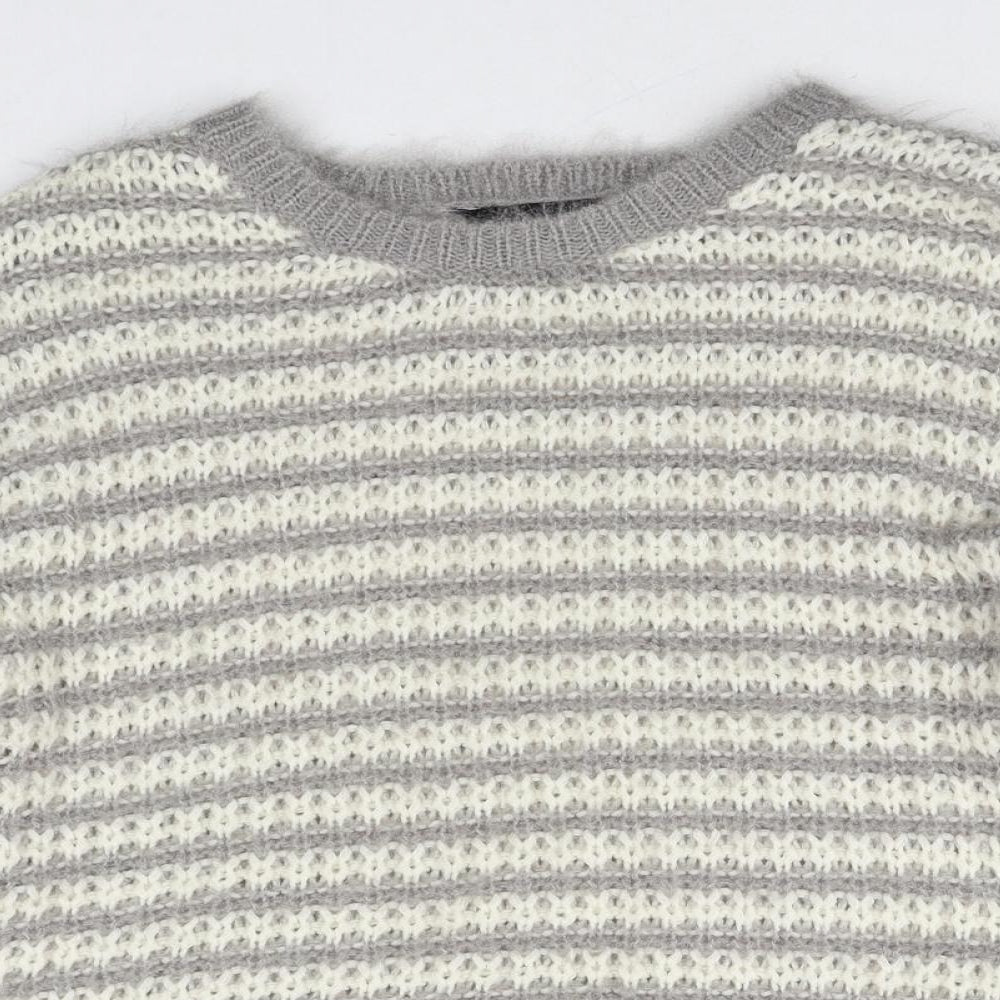 Dorothy Perkins Womens Multicoloured Scoop Neck Striped Acrylic Pullover Jumper Size 12