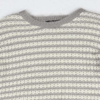 Dorothy Perkins Womens Multicoloured Scoop Neck Striped Acrylic Pullover Jumper Size 12