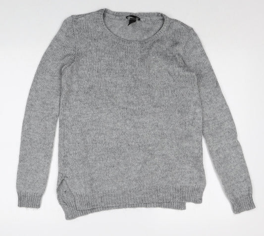 H&M Womens Grey Scoop Neck Acrylic Pullover Jumper Size XS