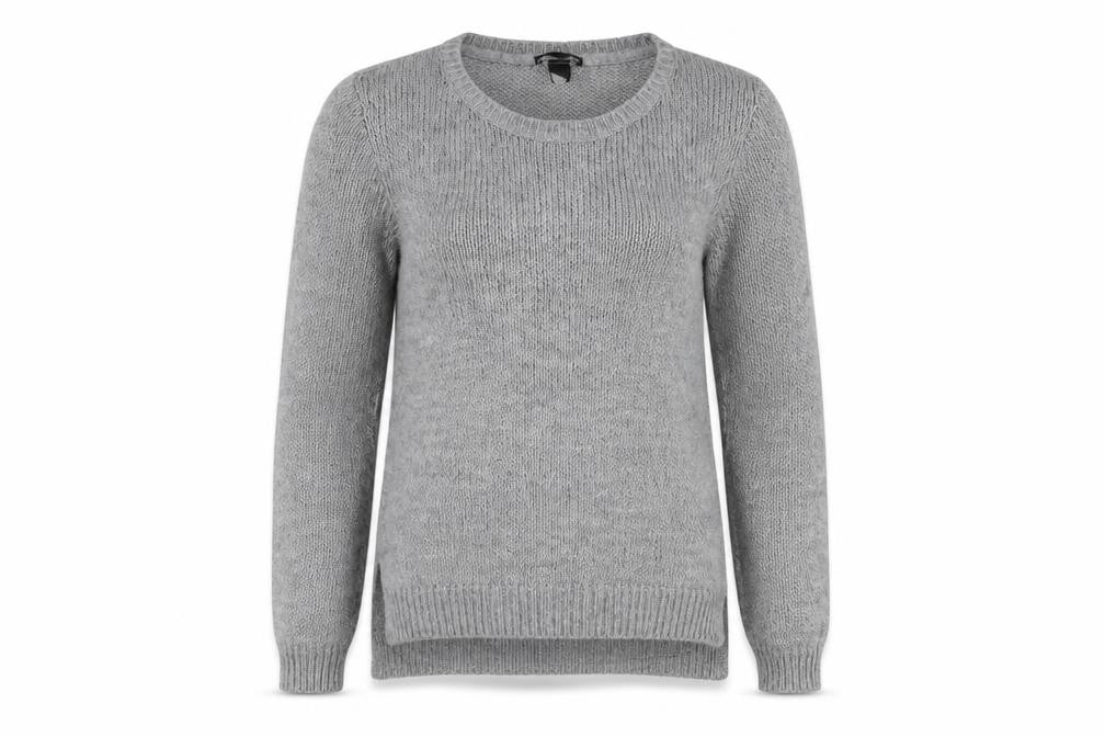 H&M Womens Grey Scoop Neck Acrylic Pullover Jumper Size XS
