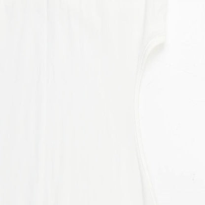 Womens White Polyester Pencil Dress Size L Round Neck Pullover - Cut Out
