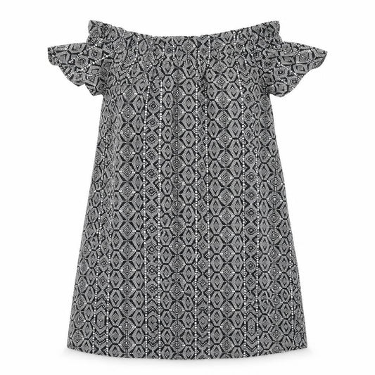 Atmosphere Womens Black Geometric Polyester A-Line Size 14 Off the Shoulder Pullover