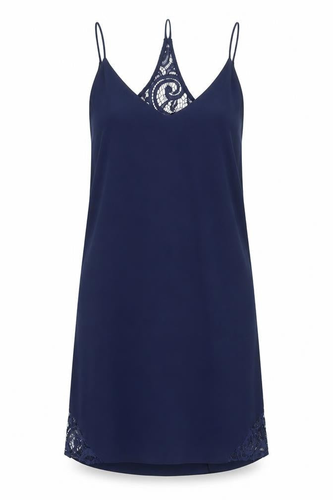 Therapy Womens Blue Polyester Slip Dress Size 10 V-Neck Pullover