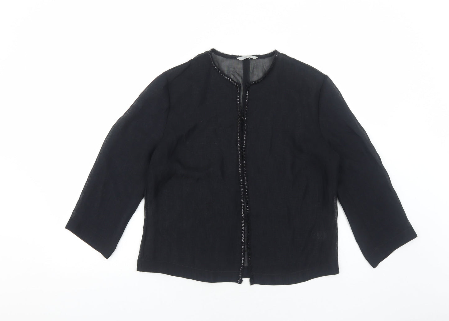 Marks and Spencer Womens Black Jacket Blazer Size 14 Hook & Eye