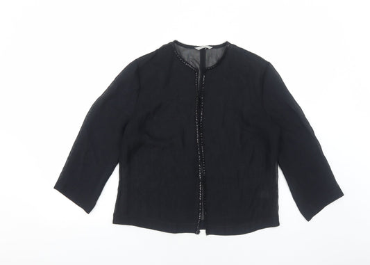 Marks and Spencer Womens Black Jacket Blazer Size 14 Hook & Eye