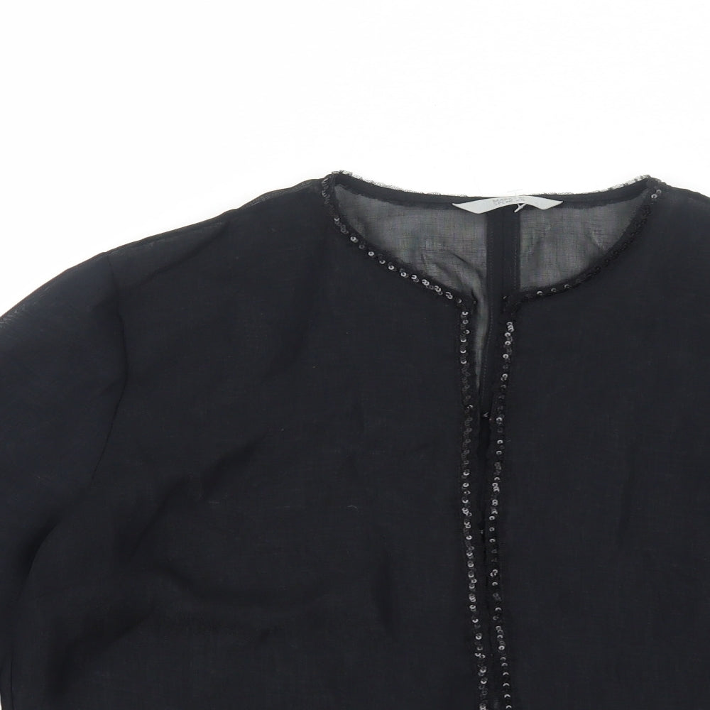 Marks and Spencer Womens Black Jacket Blazer Size 14 Hook & Eye