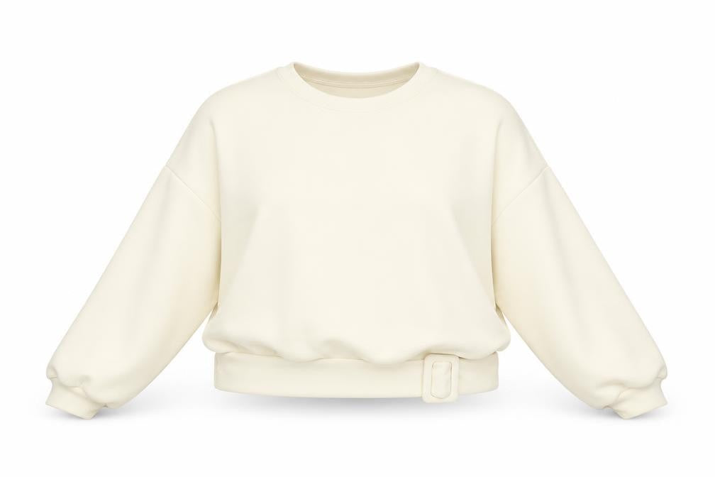 SheIn Womens Ivory Polyester Pullover Sweatshirt Size XL Pullover - Cropped